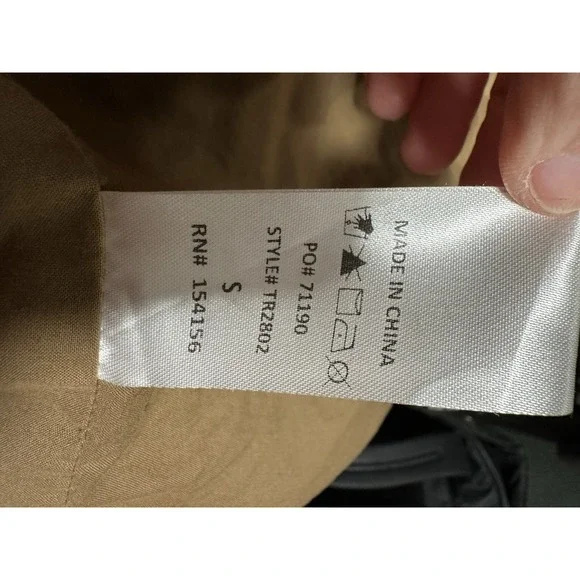 545, Women's Quilted Wrap Coat/Jacket, Khaki Green, Size Small - Picture 8 of 8